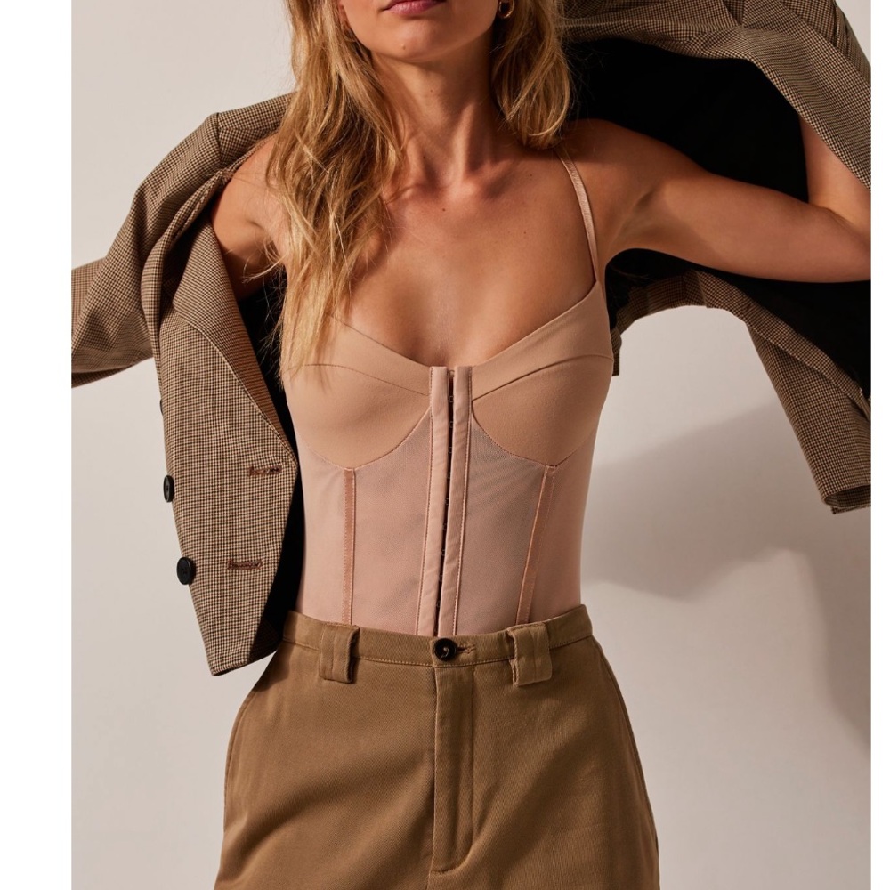 Free people Night Rhythm Corset Bodysuit
